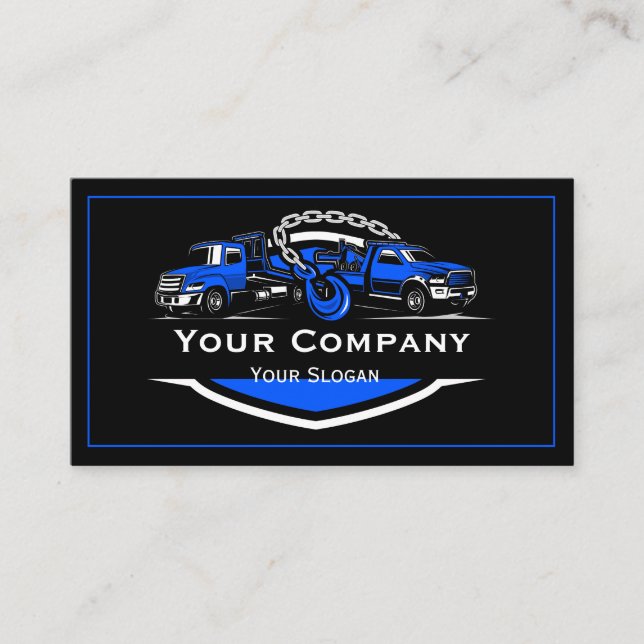 Berufliches Schleppunternehmen, Abschleppdienst Visitenkarte (Vorderseite)