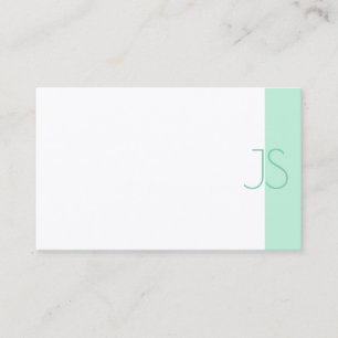Berufliches schlichtes, elegantes Mint Green Monog Visitenkarte