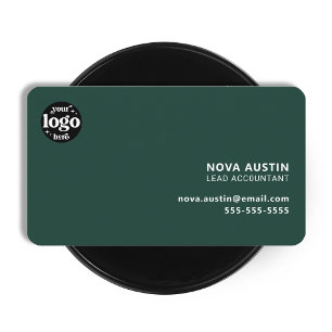 Berufliches schlichtes Green-Minimal-Design mit Lo Visitenkarte