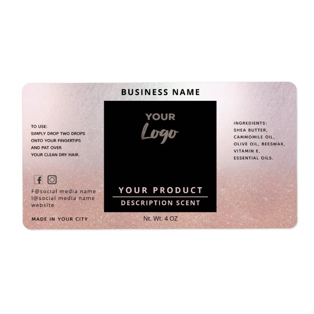 Berufliches, schlichtes Logo Rose Gold Produkt (Vorne)