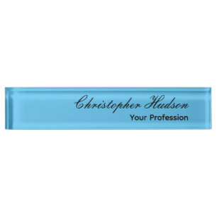 Berufliches Schlichtes Minimalistisches Himmelblau Namensplakette