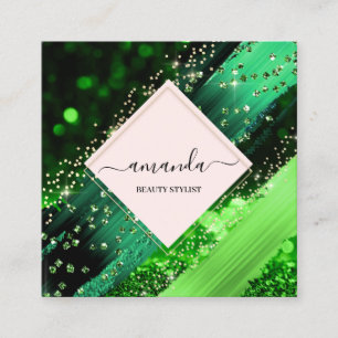 Berufliches Schönheitskosmetik-Logo Tropisches We Quadratische Visitenkarte