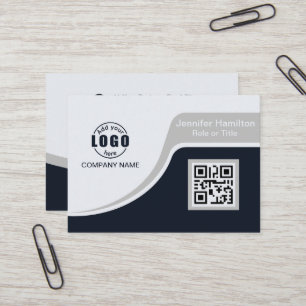 Berufliches Schwarz-Grau hinzufügen Sie Ihr Logo Q Visitenkarte