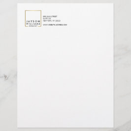 Berufliches Schwarz-Imitat-Gold-Quadrat-Logo Briefbogen