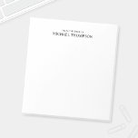 Berufliches Schwarz und Weiß Notizblock<br><div class="desc">Beruflicher Notepad bietet individuelle Name und Text im schwarzen klassischen Serif-Schriftart-Stil auf weißem Hintergrund.</div>