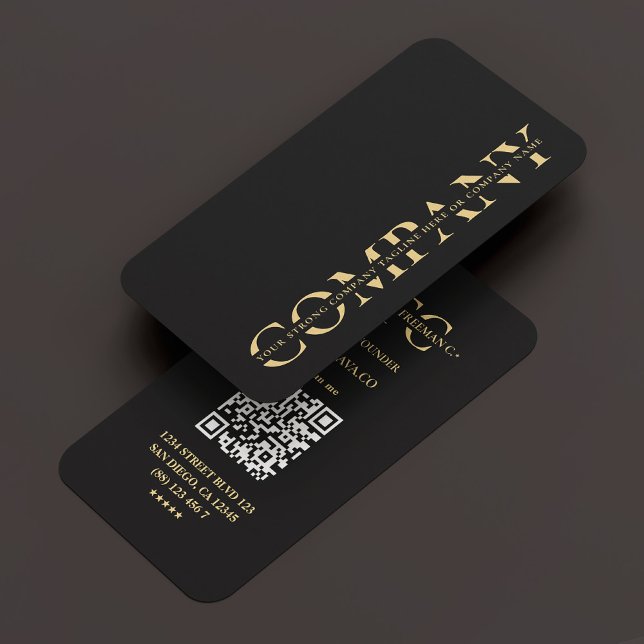 Berufliches Schwarz Visitenkarte (Modern Company Monogram Professional Black Business Card
)