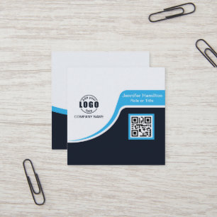 Berufliches Schwarzes Blau hinzufügen Sie Ihr Logo Quadratische Visitenkarte
