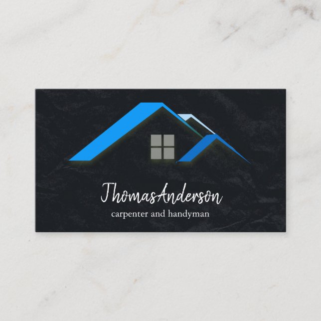 Berufliches Schwarzes Gebäude Visitenkarte (Vorderseite)