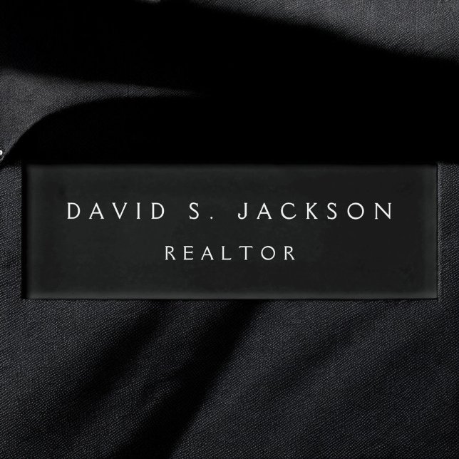 Berufliches Schwarzes Modernes Geschäft Namenschild (Von Creator hochgeladen)