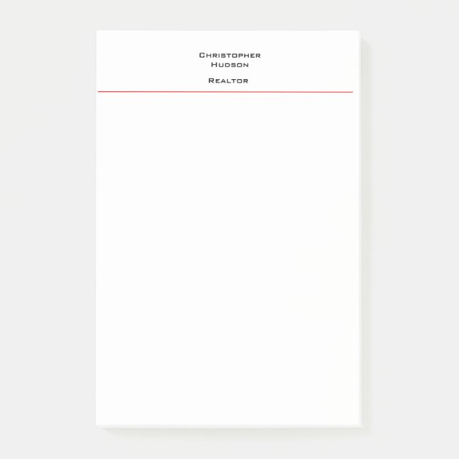 Berufliches Schwarzes Weiß Einfach Schlicht Post-it Klebezettel (Vorderseite)