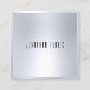 Berufliches Silber-Look Elegantes modernes Templat Quadratische Visitenkarte