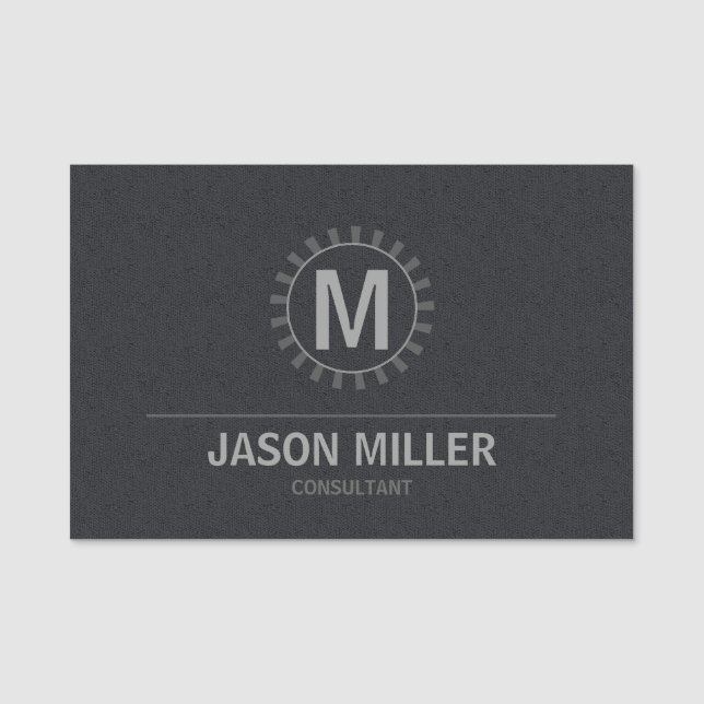 Berufliches Silver-ID313 für Array und Line-Monogr Namensschild (Vorderseite)