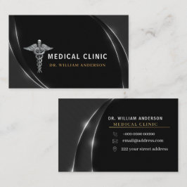 Berufliches Silver Medical Doctor Clinic Logo Visitenkarte