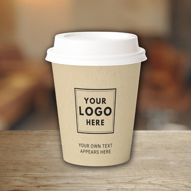 Berufliches "Simple Business Logo"-Papier Pappbecher (Professional business logo coffee cup perfect for takeaway drinks in cafe or restaurant.  )