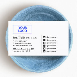 Berufliches Social Media-Symbol hinzufügen Visitenkarte