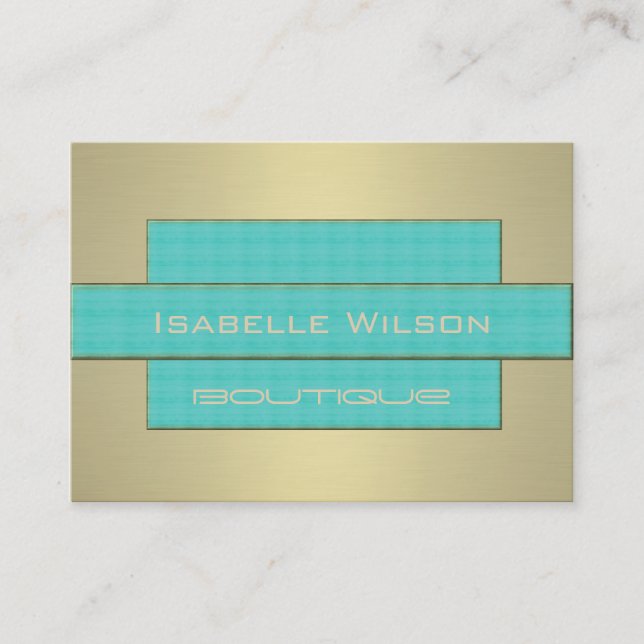 Berufliches und modernes türkisfarbenes Gold Visitenkarte (Vorderseite)
