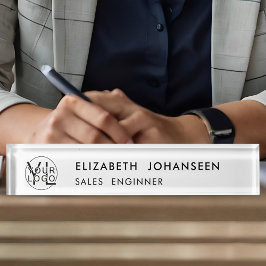 Berufliches Unternehmen Modernes Schwarzes Logo Namensplakette