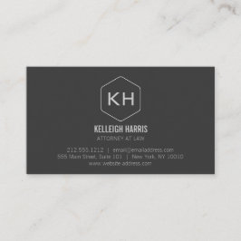 Berufliches Vintag-Grau-Monogramm-Logo Visitenkarte