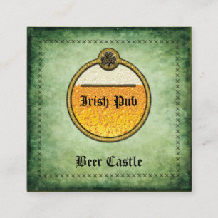 Berufliches Vintages Irish Pub-Bierlogo Quadratische Visitenkarte