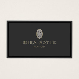 Berufliches Vintages Monogramm Elegantes Schwarz