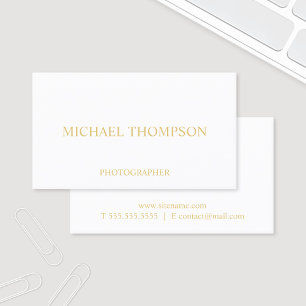 Berufliches Weiß und Gold Visitenkarte