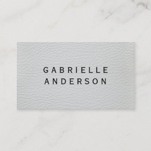 Berufliches weißes Leder mit feinem Text Visitenkarte