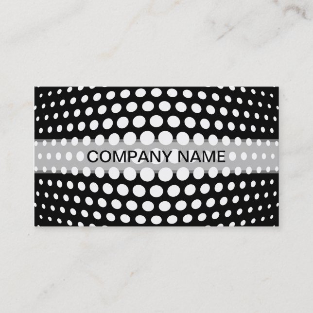 Berufliches White Polka Dot Muster Visitenkarte (Vorderseite)