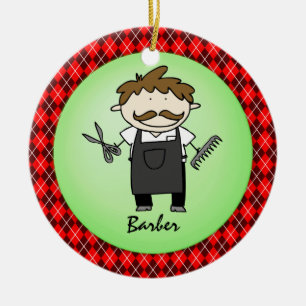 Berufs-Friseur-Weihnachten personalisiert Keramik Ornament