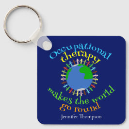 Berufs-Therapeut Zitat Personalisiert Blue Schlüsselanhänger
