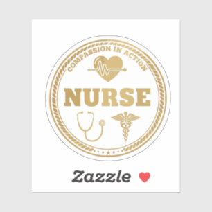 Berufsemblem des Pflegers   Mitgefühl in Aktion Aufkleber