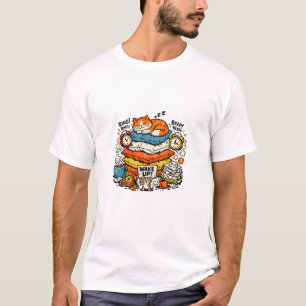 Berufsschläfer Lustige Faule Katze Retro Vintage T-Shirt