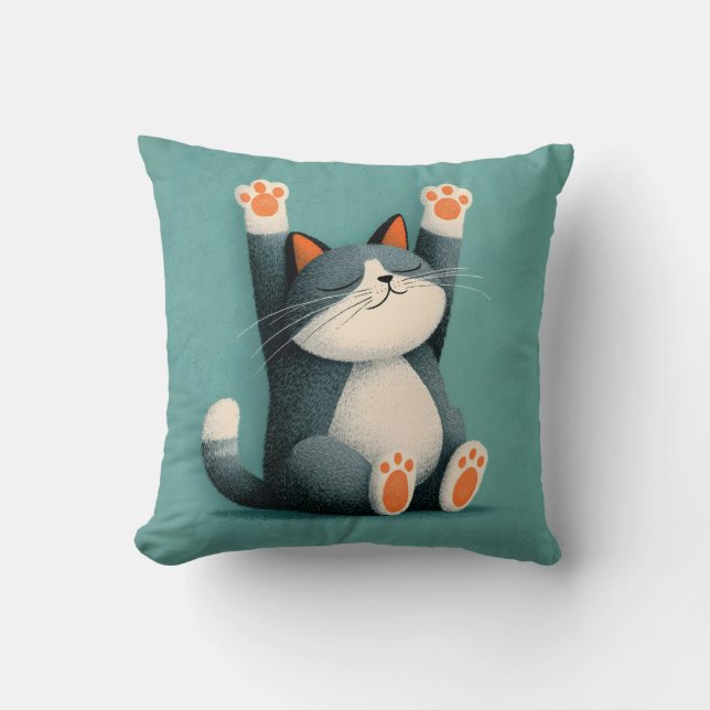 Berufsschläfer Lustige schlafende Katze Kissen (Vorderseite)