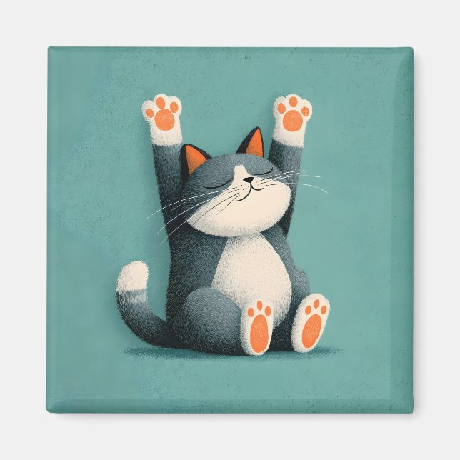 Berufsschläfer Lustige schlafende Katze Magnet (Vorne)