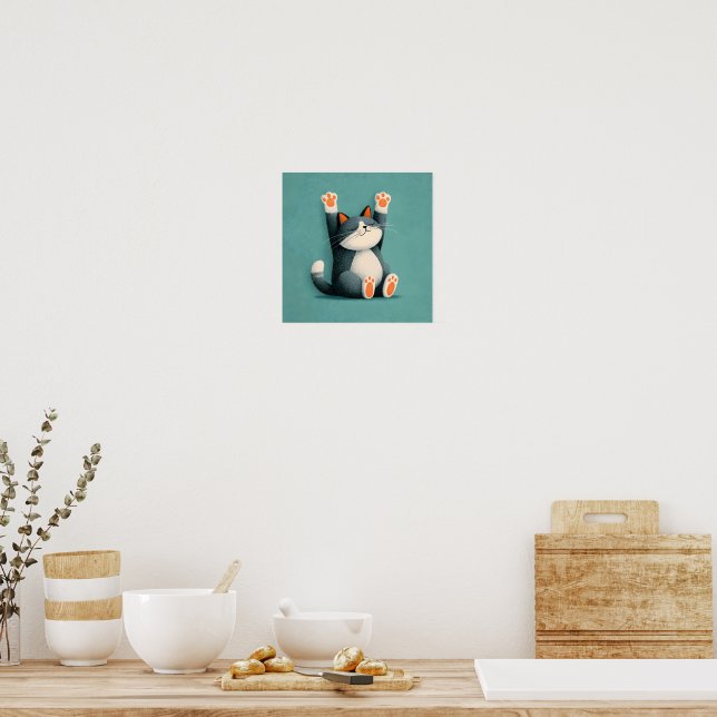 Berufsschläfer Lustige schlafende Katze Poster (Küche)