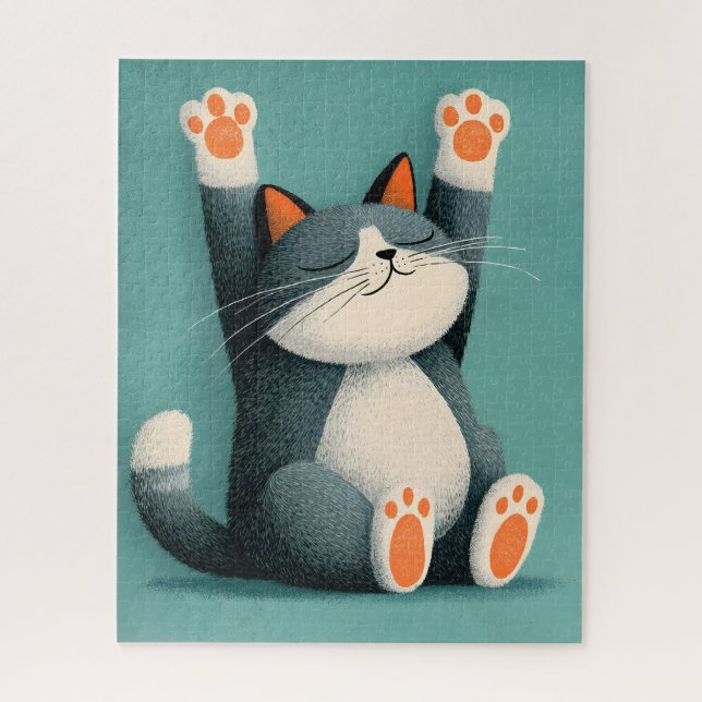 Berufsschläfer Lustige schlafende Katze Puzzle (Vertikal)