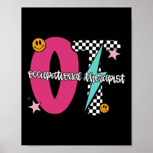 Berufstherapeut Retro Kariert Ot Abschluss Poster