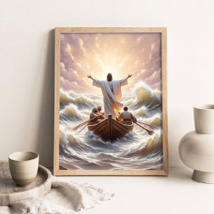 Beruhige den Sturm, Christliche Kunst, Friede sei Poster