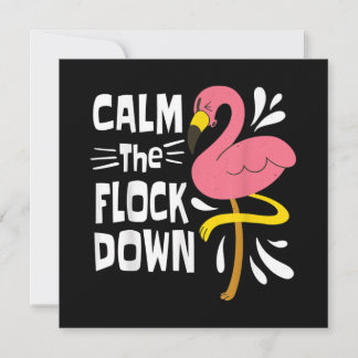 Beruhige dich auf dem Flock Funny Pink Flamingo Einladung