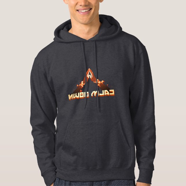 Beruhige dich! Spiegelbild-umgekehrte Typografie Hoodie (Vorderseite)