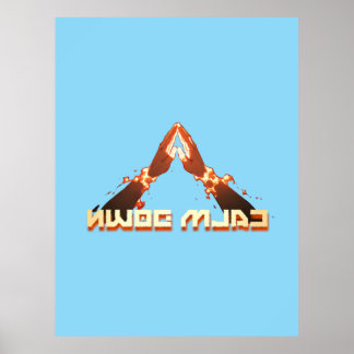 Beruhige dich! Spiegelbild-umgekehrte Typografie Poster