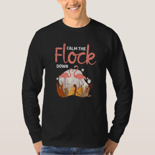 Beruhige die Flock Down Ladys Melanin Flamingo T-Shirt