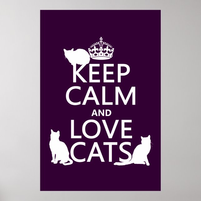 Beruhige und Liebe Katzen behalten (in beliebiger  Poster (Vorne)
