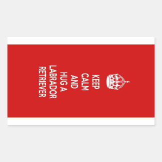 Beruhige und umarme einen Labrador-Retriever behal Rechteckiger Aufkleber