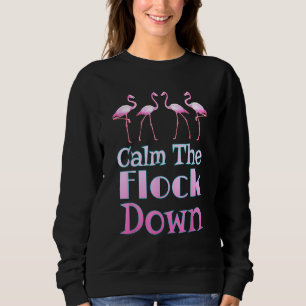Beruhigen Sie den rosafarbenen Flamingo Sweatshirt
