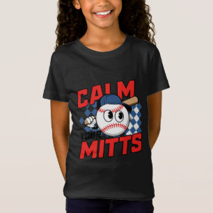 Beruhigen Sie Ihre Mitt Baseball-Cartoon-Design T-Shirt