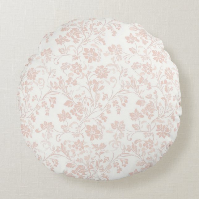 beruhigend gedämpfte apricot trendige Farbe Rundki Rundes Kissen (Vorderseite)