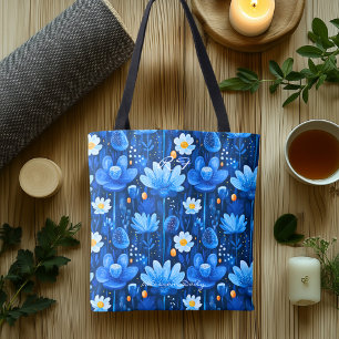 Beruhigende Blaue Blüten Wohlbefindens-Tasche