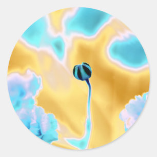 Beruhigende Farben Blumenaufkleber Runder Aufkleber