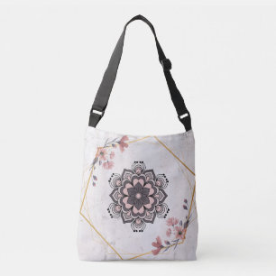 Beruhigende Harmonie Geometrisches Florales Mandal Tragetaschen Mit Langen Trägern