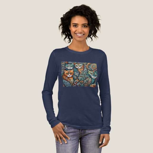 beruhigende Katzen 2 Tri-Blend Shirt (Volle Vorderseite)